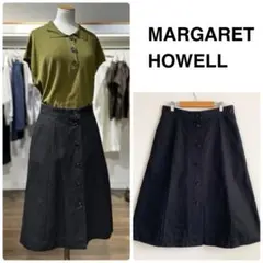 ✨MARGARET HOWELL コットンリネンツイルスカート　L