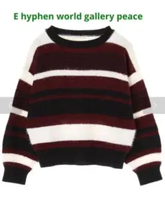 E hyphen world gallery フェザーマルチボーダープルオーバー