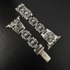 22cm】silver925 ダガー&フローラルクロス シルバーブレスレット