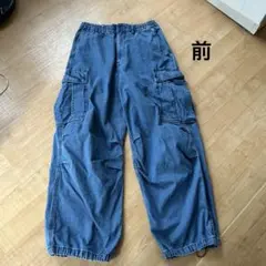 GUデニムスーパーワイドカーゴパンツ