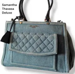 サマンサタバサデラックス　ハンドバッグ　デニム地　ブルー系　ショルダー　2way