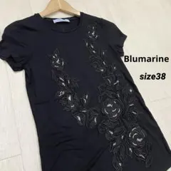 美品 イタリア製 BLUMARINE 花柄 刺繍 ビジュー カットソー トップスのサムネイル