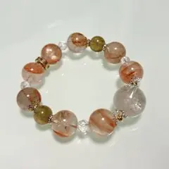 天然石 ブレスレット シトリン タイガーアイ 水晶 16〜17cm No423