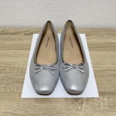 【新品未使用】バレエシューズ シルバー 42 フラットシューズ