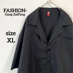 vintage【Gang Zaifeng】メンズ 半袖 ボタンシャツ 胸ポケット