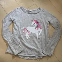 H&M ユニコーン スパンコール 長袖カットソー US 8-10Y