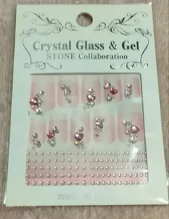 Crystal Glass & Gel ネイルシール ハートストーンデザイン