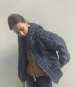 AMERI フード付きケーブル編みカーディガンのサムネイル
