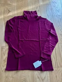 バーガンディ タートルネック Tシャツ 3L