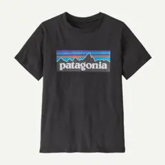 patagonia ブラックキッズTシャツ 140cmM10 レディースXS～S