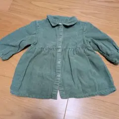 コーデュロイ グリーンワンピース 9-12ヶ月