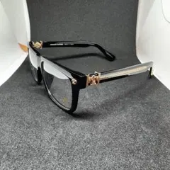 ウェリントン 黒縁メガネ ゴールド ブラックフレーム 伊達メガネ y2k クロム