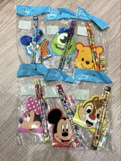 ディズニーキャラクター鉛筆メモ帳消しゴム　6本セット
