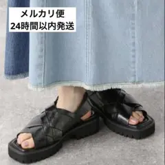 JEANASIS ジーナシス 黒 サンダル L