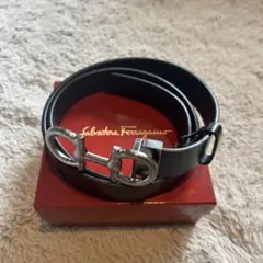未使用✨フェラガモ レザー　ガンチーニ　レザーベルト ブラック　ブラウン メンズ FERRAGAMO フェラガモ ベルト レザーベルト メンズ ガンチーニ