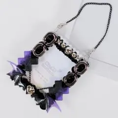 ホイップデコ　トレカケース　B8 黒　シルバー　紫　キーホルダー付き　チェーン