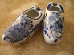 ★オランダ★デルフト焼★木靴★風車柄ブルー