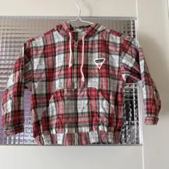 Moujonjon フード付きチェックジャケット