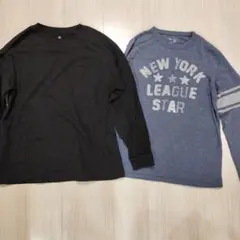 長袖2枚セット ブルー140黒150