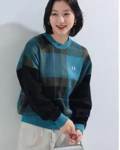 FRED PERRY × Ray BEAMS / 別注 タータンチェック ニット