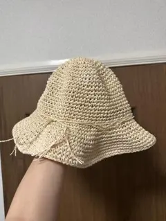 ストローハット 麦わら帽子 ベージュ