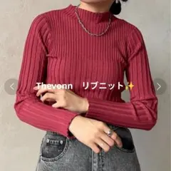 【Thevon】袖スリット裏リブハイネックニット/38号