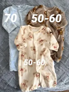 フリースロンパース3点セット