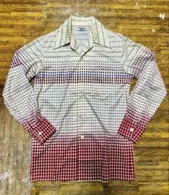 Western CHOYA -M- 幾何学☆サイケ☆ポリシャツ《美品》７０年代