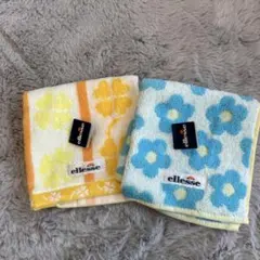 ellesse 花柄 ストライプ タオルハンカチ 2枚セット