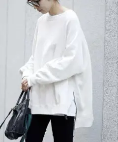 FRAMeWORK 綿100% 裏起毛　ビッグラグランスエット ホワイト