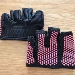 美品‼︎トレーニンググローブハーフ　ブラック×ピンク　パワーグリップ　トレーニング
