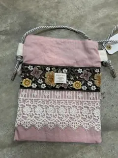 ショルダーバッグ スマホショルダー インド刺繍リボン ポシェット