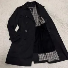 バーバリーブラックレーベル　ダブルトレンチコート　カシミヤライナー　メタルボタン