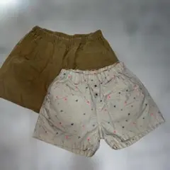 ベージュとアイボリーのハーフパンツ２枚セット