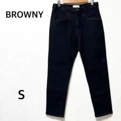 ブラウニー　デニム　ジーンズ　ストレートパンツ　ストレッチ　ブラック　綿　Sのサムネイル