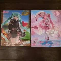 初音ミク 桜ミク　AMP+ fashion Outdoor フィギュアセット