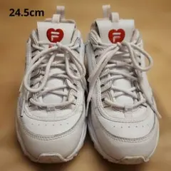 メルカリ市価格【FILA】スニーカー 厚底 白 ホワイト ハート 24.5cmのサムネイル