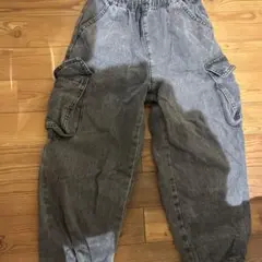 グレー カーゴパンツ ウエストゴム