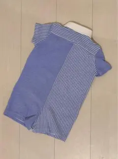 Ralph Lauren 青と白ストライプロンパース