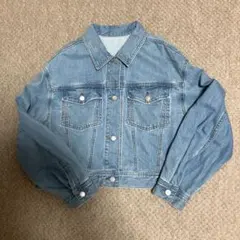 GU クロップドデニムジャケット ライトブルー