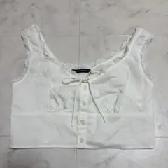 BRANDY MELVILLE ホワイトキャミソール　レース付き