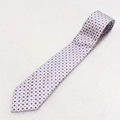 美品 AOKI LES MUES レミュー メンズ ネクタイ ネイビー 小紋柄