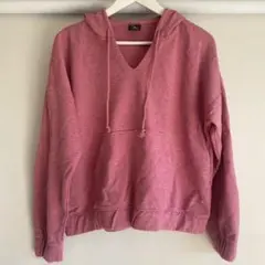 Nike DRI FIT ピンク Vネック パーカー　Lサイズ