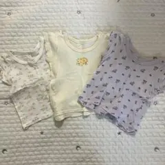 ベビー シャツ 肌着 3枚 セット 花柄 80cm