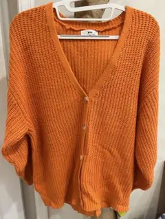 WEGO Vネック ニット カーディガン オレンジ 美品 1回のみ使用