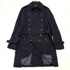 美品　バーバリーブラックレーベル　ナポレオンコート　銀ボタン　刻印　カシミヤ混 美品 バーバリーブラックレーベル ナポレオンコート 銀ボタン