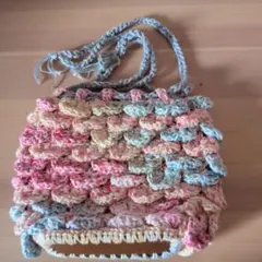 ハンドメイド 手編み トートバッグポーチ