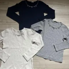 トップス ビジュー 3枚セット M 長袖 ハニーズ INGNI レディース