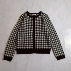 ほぼ美品 Jol Fraise ギンガムチェック ニットカーディガン Ｍ