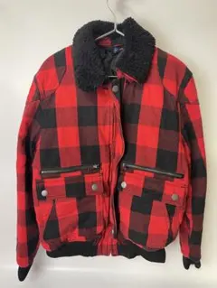 【新品・海外買付】H&M 赤黒チェック ジャケット 【L】